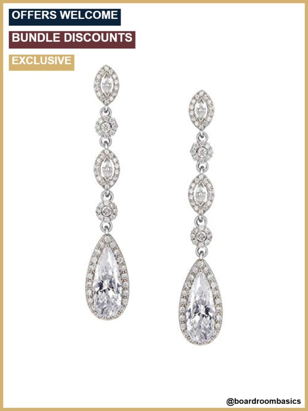 SWEETV Crystal Chandelier Dangle Drop Wedding Earrings for Brides